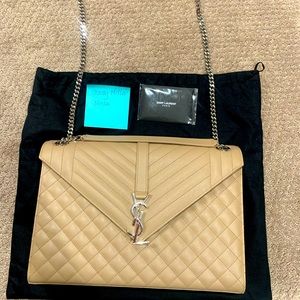 Saint Laurent mixed chevron large envelope bag